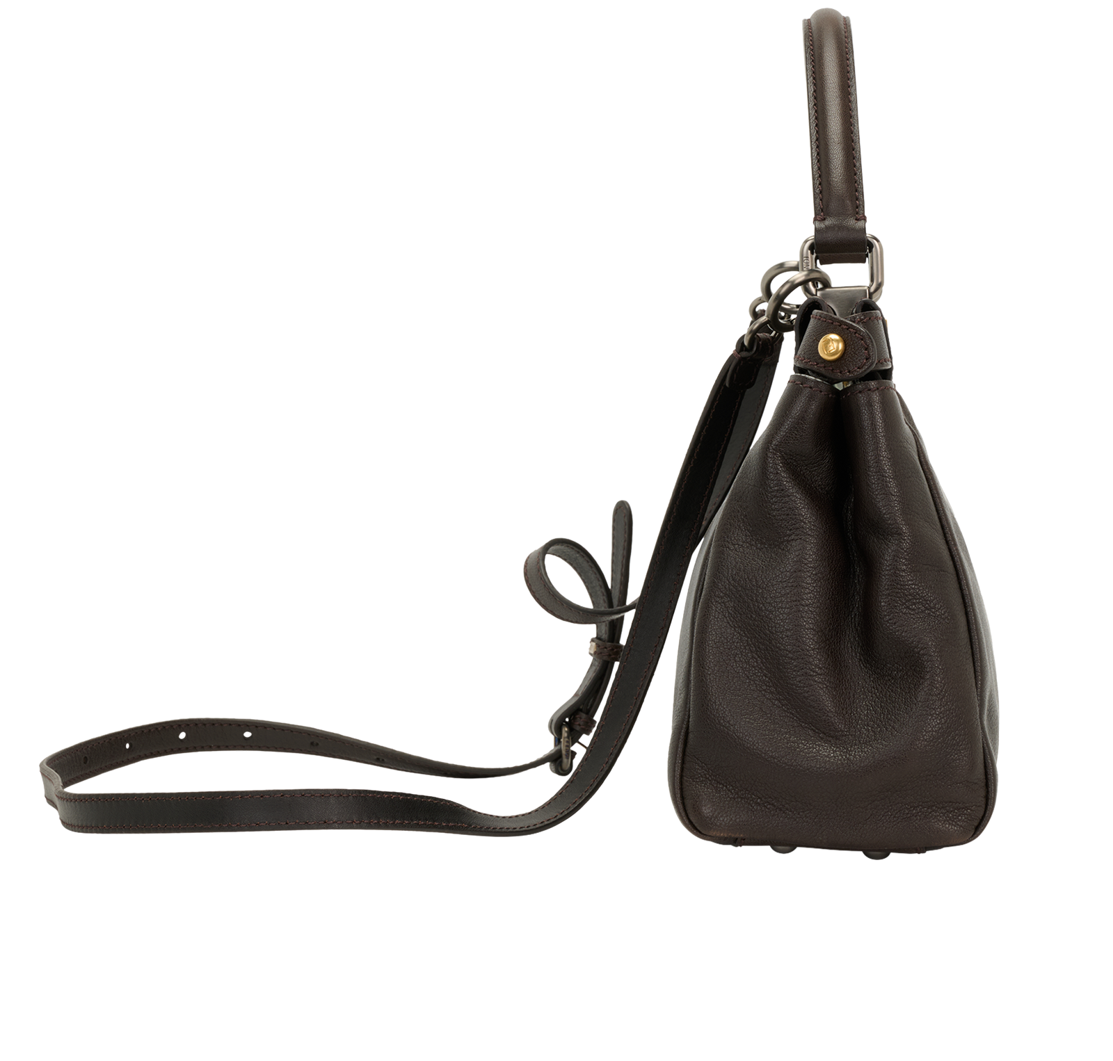 Peekaboo, &pound;980, Handbags, Brown, Leather, Side view